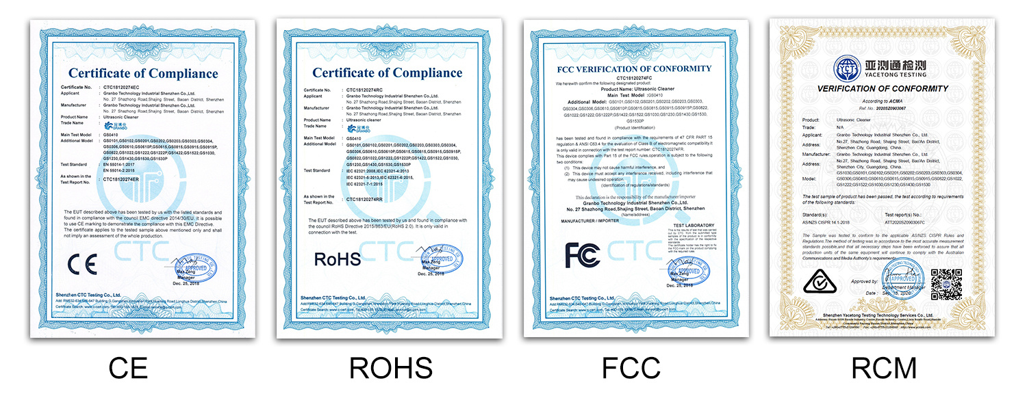Products Certificates