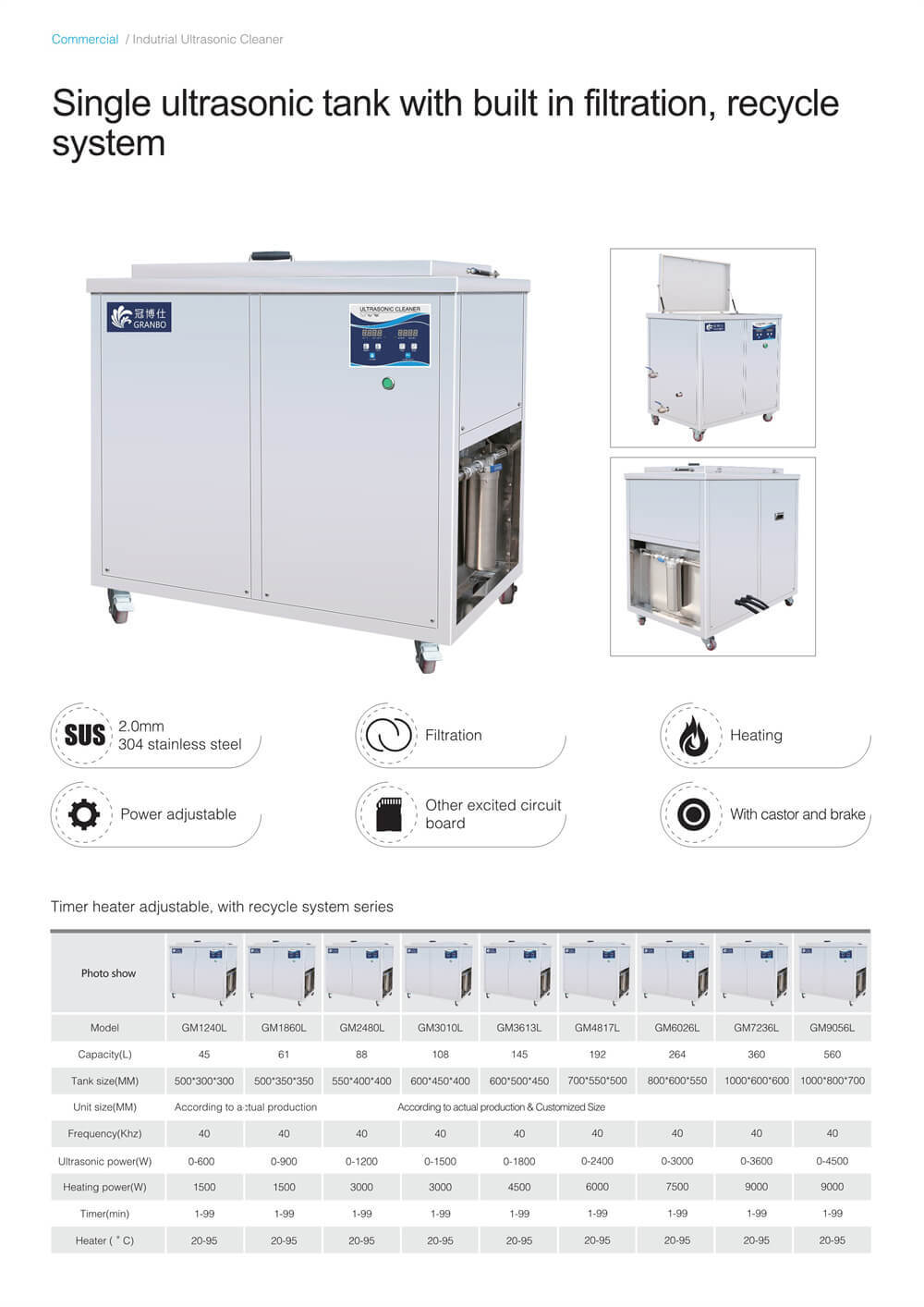 Single Tank Ultrasonic Cleaner